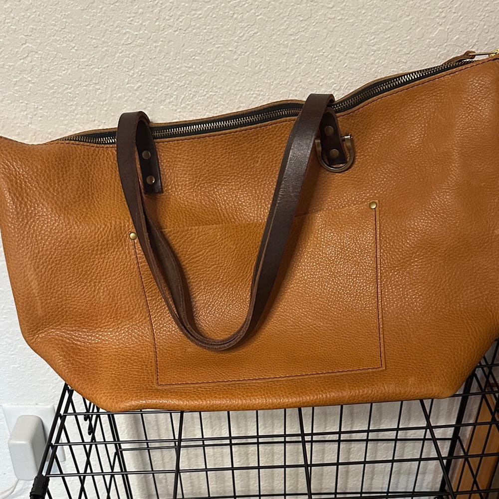 Chic Brown Leather Tote Bag